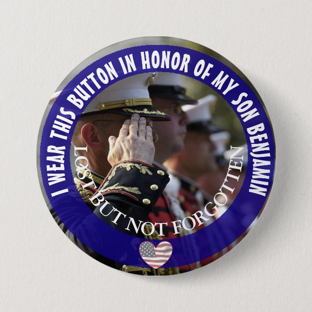 Personalised In Honour of my son Button (Front)