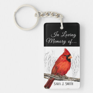 Personalised In Loving Memory Cardinal Keychain