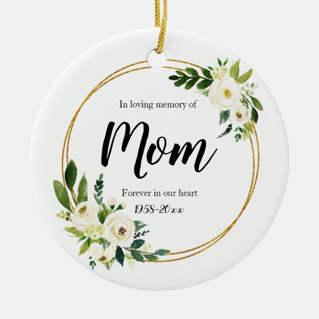 Personalised In Loving Memory Of Mum Porcelain Ceramic Ornament (Front)
