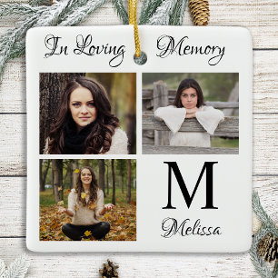 Personalised In Loving Memory Photo Collage Ceramic Ornament