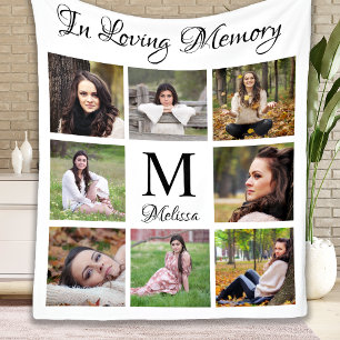 Personalised In Loving Memory Photo Collage Fleece Blanket