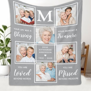 Personalised In Loving Memory Photo Collage Fleece Blanket