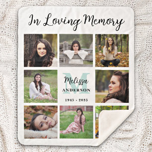 Personalised In Loving Memory Photo Collage Sherpa Blanket