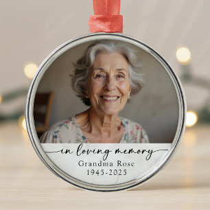 Personalised In Loving Memory Photo Keepsake Metal Ornament