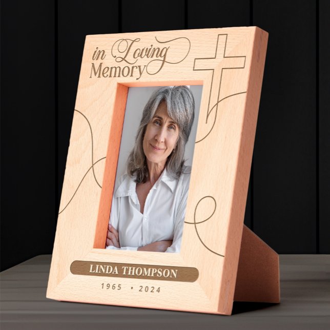 Personalised In Loving Memory Wooden Photo Cross Etched Frames (Creator Uploaded)