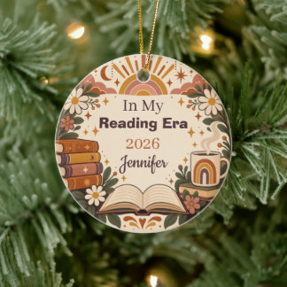Personalised In My Reading Era 2026 Book Lover Ceramic Ornament
