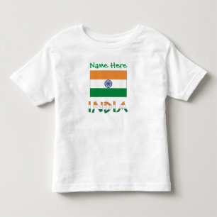 Personalised India Flag Gift Toddler T-Shirt