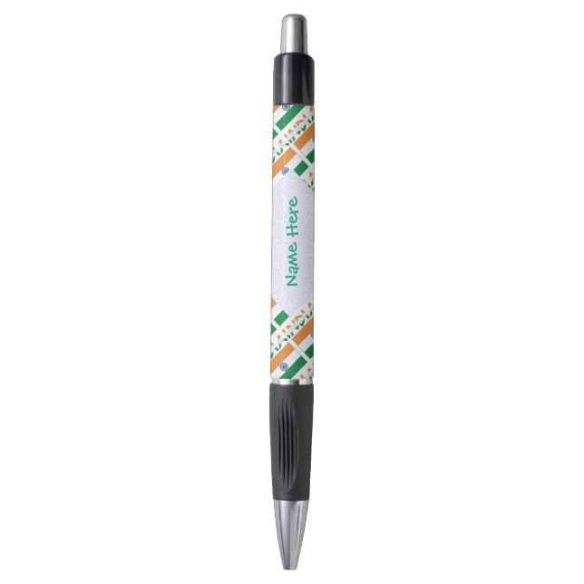 Personalised India Flag Tiled Emmy Pen (Front Vertical)