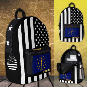 Personalised Indiana Flag bag, American Flag Printed Backpack