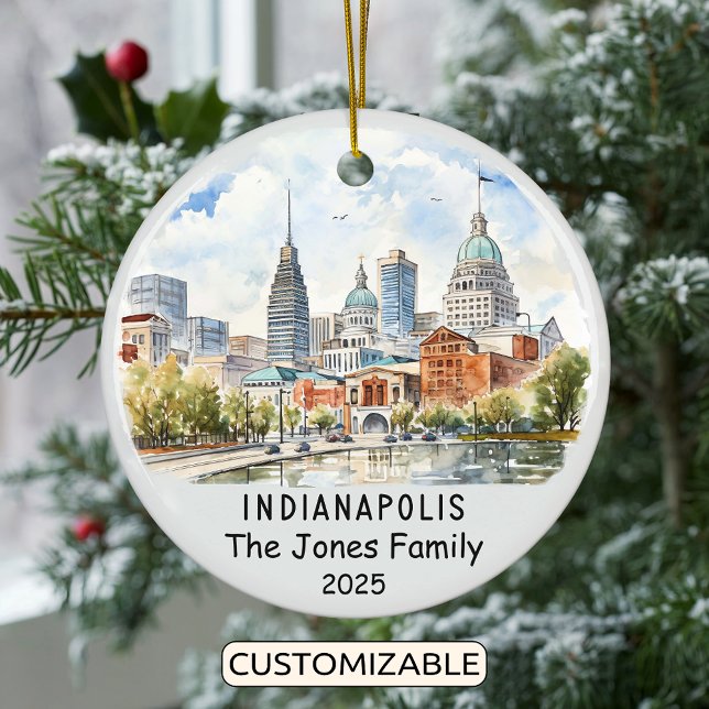 Personalised Indianapolis Ornament, Indiana Ceramic Ornament (Creator Uploaded)