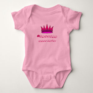 Personalised Infant Princess pink crown Baby Bodysuit