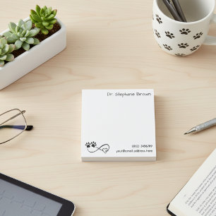 Personalised Infinity Heart and Paws Post-it Notes