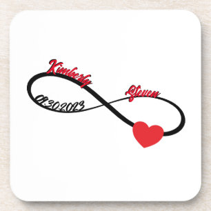Personalised Infinity With Heart Coaster
