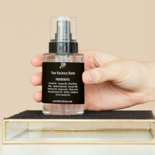 Personalised  ingredient list with logo black square sticker