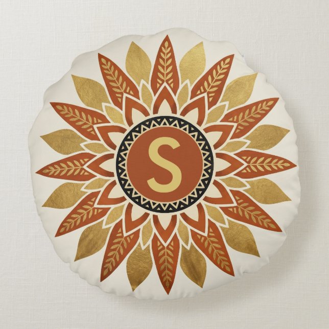 Personalised Initial Afrohemian Pillow (Back)