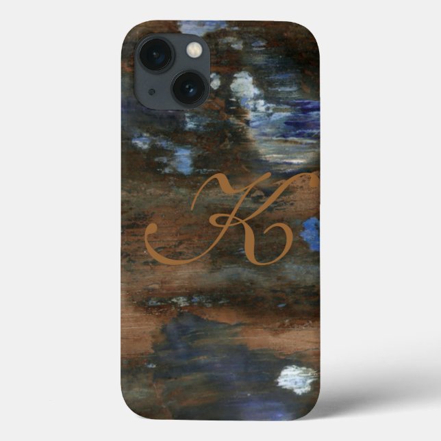 personalised initial aged texture Case-Mate iPhone case (Back)
