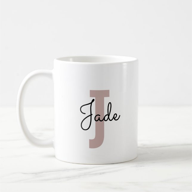 Personalised Initial and Name Monogram Custom Coffee Mug (Left)