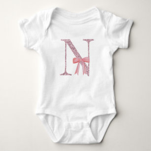 Personalised Initial Baby Girl "N" Baby Bodysuit
