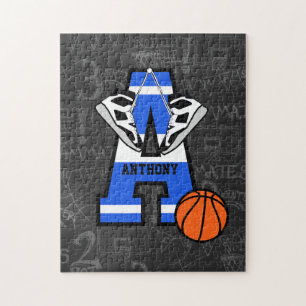 Personalised Initial Basketball Jigsaw Puzzle
