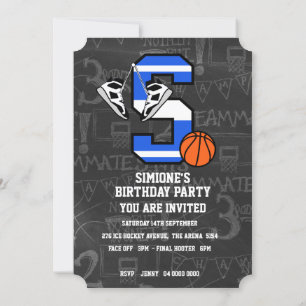 Personalised Initial Basketball Letter S Invitation