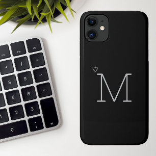 Personalised Initial Black iPhone 11 Case