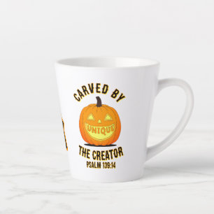 Personalised Initial Carved By the Creator Latte Mug