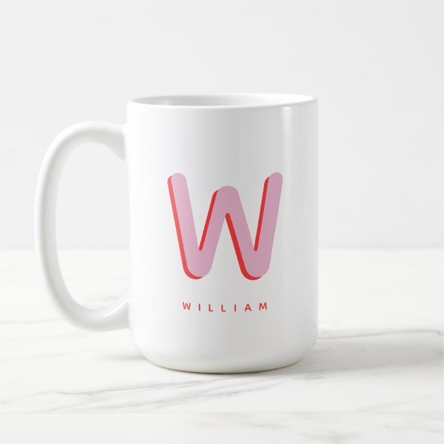 Personalised Initial | Custom Name Monogram  Coffee Mug (Left)