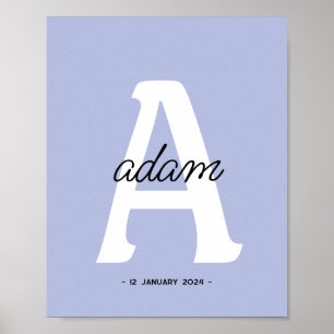 Personalised Initial   Custom Name Monogram Poster