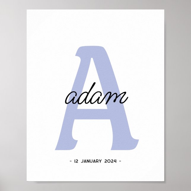 Personalised Initial | Custom Name Monogram Poster (Front)