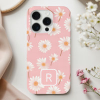 Personalised Initial Daisy Pattern on Soft Pink