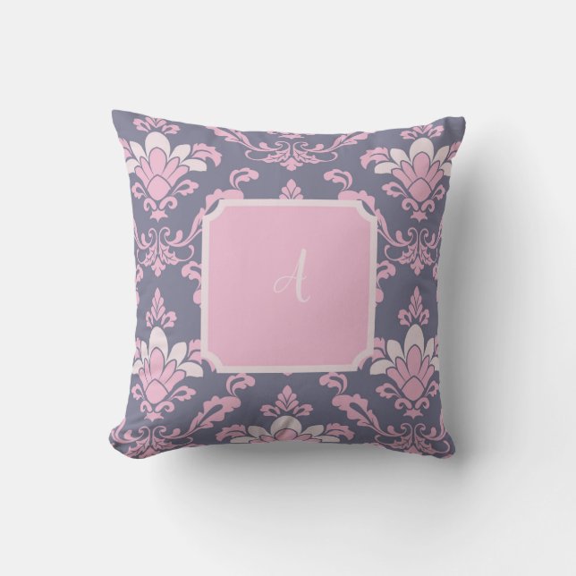 Personalised Initial Fleur De Lis Pink Pillow (Front)