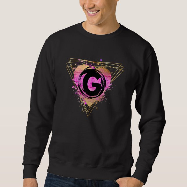 Personalised Initial G Monogram Letter Deco Cute C Sweatshirt (Front)