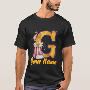 Personalised initial G popcorn tickets cinematic  T-Shirt