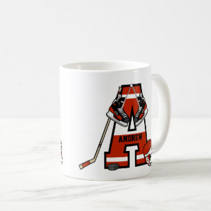 Personalised Initial Ice Hockey Coffee Mug
