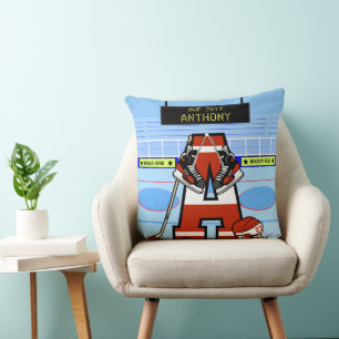 Personalised Initial Ice Hockey Cushion