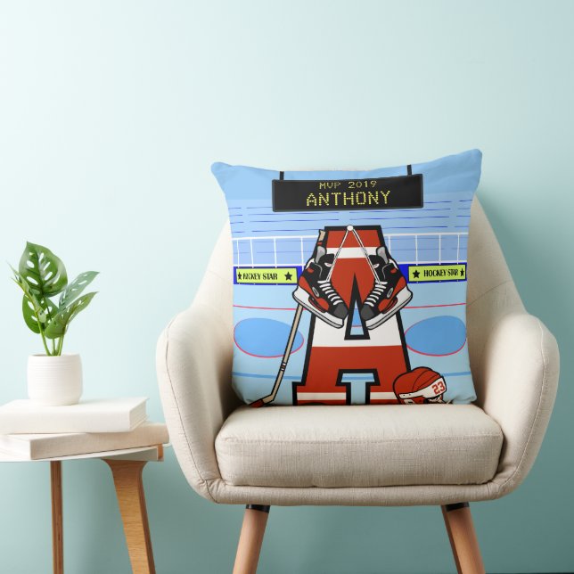 Personalised Initial Ice Hockey Cushion (Chair)