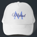 Personalised Initial Letter Name For Him For Her Trucker Hat<br><div class="desc">Personalised Initial Letter Name For Him For Her Template Unisex Elegant Trendy White Trucker Hat.</div>