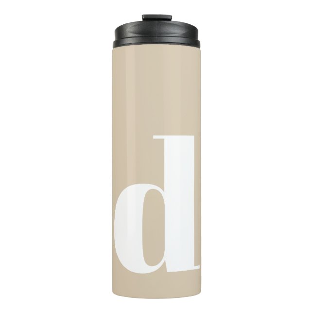 Personalised Initial Monogram Modern Simple Thermal Tumbler (Front)