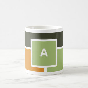 Personalised Initial Mug – Modern Colour Block Des