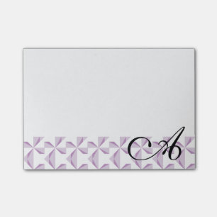 Personalised Initial Purple Pinwheels Post-it Notes