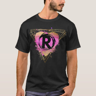 Personalised Initial R Monogram Letter Art Deco Cu T-Shirt