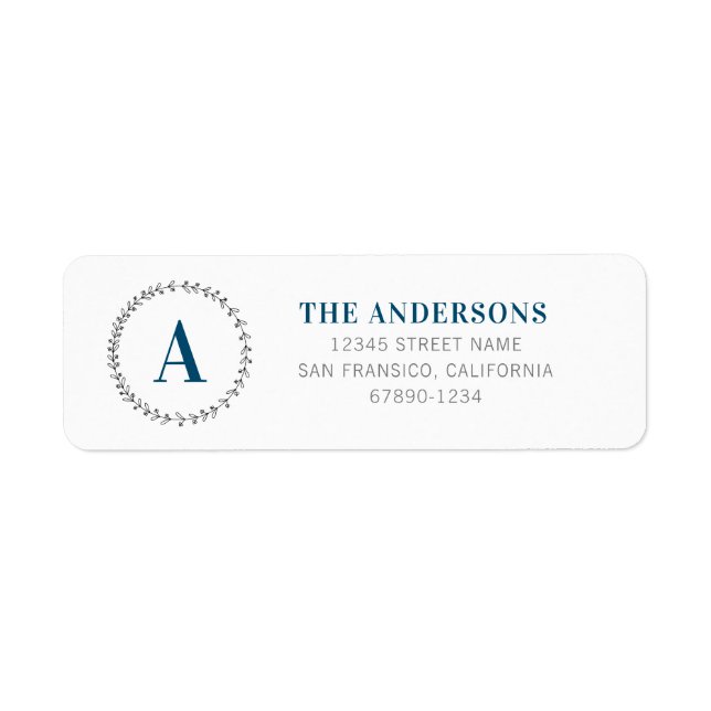 Personalised Initial Return Address Labels (Front)