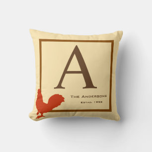 Personalised Initial Rustic Country Chicken Pillow