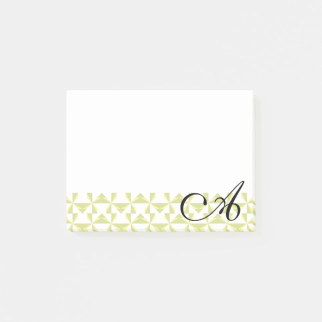 Personalised Initial Sage Pinwheels Post-it Notes (Front)