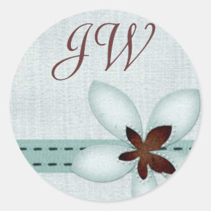 Personalised Initial Sticker - ribbon and flower