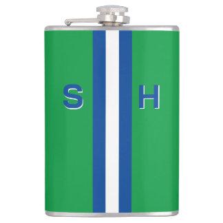 Personalised initial stripe hip flask