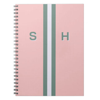Personalised initial stripe notebook