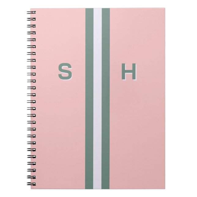 Personalised initial stripe notebook (Front)