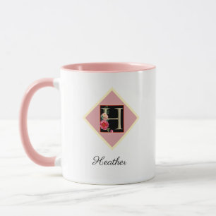 Personalised Initial Vintage Roses "H" Mug