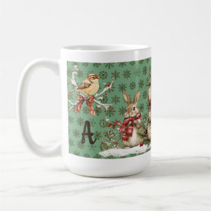 Personalised initial winter woodland coffee mug